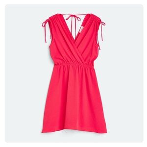 Kaileigh Red Sleeveless V-Neck Mini Sundress